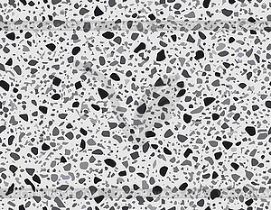 Black grey terrazzo ceramic tile pattern mosaic - vector clip art