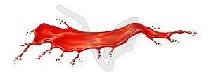 Tomato juice or ketchup sauce realistic splash - vector image