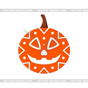 Halloween mexican pumpkin carving smiling face - vector clip art