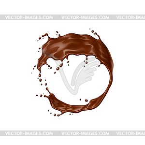 Реалистичный шоколадный йогурт, сливки или шоколадное молоко - изображение векторного клипарта
