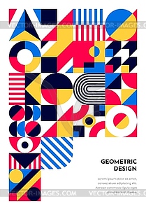 Abstract poster, banner, Bauhaus geometric pattern - vector clipart / vector image
