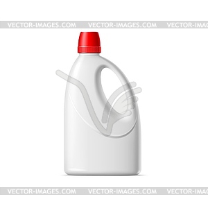 Реалистичный макет бутылки с жидким стиральным порошком для стирки - клипарт в векторе