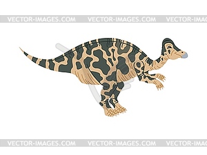 Hypacrosaurus dinosaur cartoon character, reptile - vector clipart