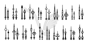 Clock hands, watch arrows, time pointers - vector image