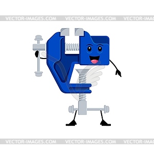 Cartoon funny vice building, repair tool character - vector clip art