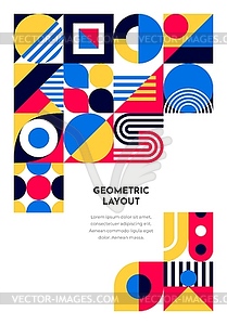 Abstract poster banner bauhaus geometric pattern - vector image