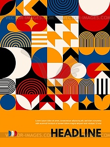 Modern abstract poster geometric bauhaus pattern - vector image