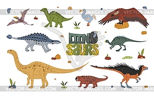 Dinosaur characters. cartoon set - vector image