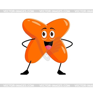 Cartoon math multiplication symbol character - color vector clipart