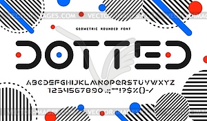 Modern techno font, futuristic line geometric type - vector clip art