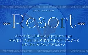 Marine elegant font, glamour type, luxury typeface - vector clip art