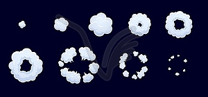 Smoke cloud explosion sprite or bomb blast effects - vector image
