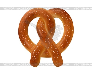 Realistic pretzel or salty bretzel, German pastry - vector clipart