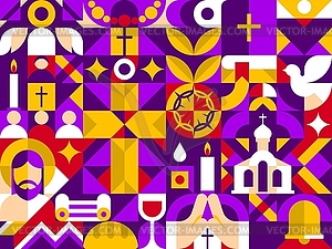Christianity religion abstract geometric pattern - vector image