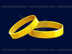 Cartoon wedding rings or engagement bands, jewelry - vector clipart