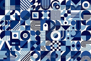 Abstract sea blue, white, azure geometric pattern - vector clipart