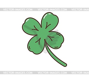 Cartoon retro groovy hippie shamrock clover plant - vector image