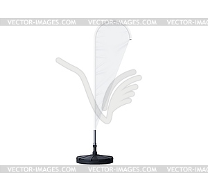 Realistic banner stand beach flag portable display - vector image
