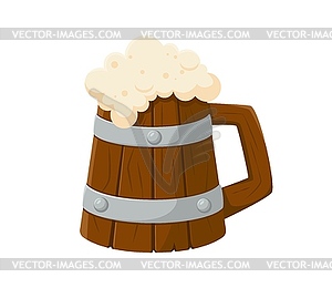 Cartoon beer tankard, pirate mug - vector clip art