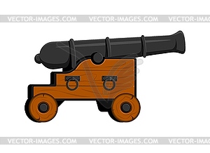 Cartoon cannon, vintage pirate weapon - stock vector clipart