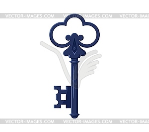 Мультяшный винтажный ключ, выполненный в стиле ретро - изображение в векторном виде