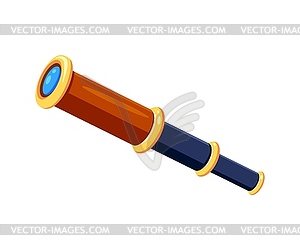 Cartoon spyglass vintage nautical pirate telescope - stock vector clipart