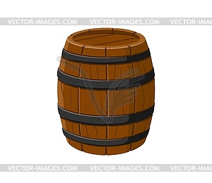 Мультяшная пиратская деревянная бочка для хранения рома - графика в векторе