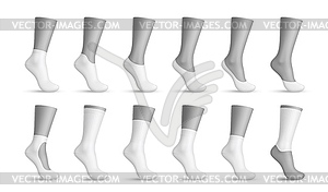 Realistic woman socks, 3d fashion templates - vector clipart