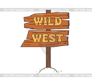 Wild west western groovy wooden rustic banner - vector image