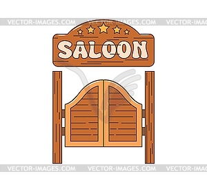 Wild west western saloon gate with swinging doors - vector clipart