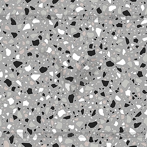 Серый узор мозаичной плитки из терраццо, текстура мрамора - изображение в векторе / векторный клипарт