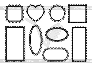 Scallop lace edge frames and borders, ribbons - vector image