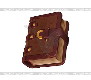 Древняя книга-игра или фэнтезийный магический манускрипт - стоковый клипарт