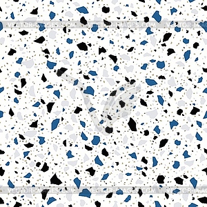 Узор мозаичной плитки терраццо, текстура мраморного пола - векторное изображение клипарта