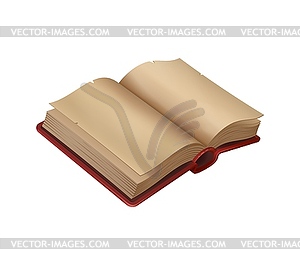 Game book, mystical open book with blank pages - vector clipart