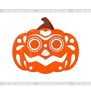 Halloween holiday mexican pumpkin lantern face - vector clipart