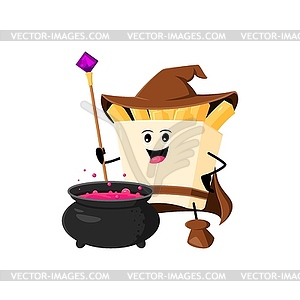 Cartoon french fries wizard or mage character - vector clipart / vector image