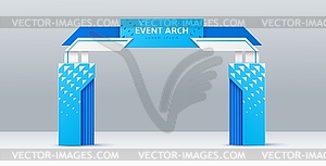 Event arch, entrance gate mockup, welcome archway - vector clip art