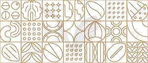 Геометрический узор современной линии из орехов и бобовых - изображение в векторе