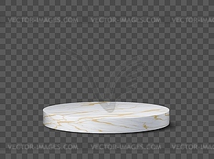 Marble stone podium stage, 3d round platform - vector clipart