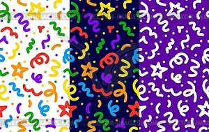 Squiggle line pattern abstract color doodle shapes - vector clipart