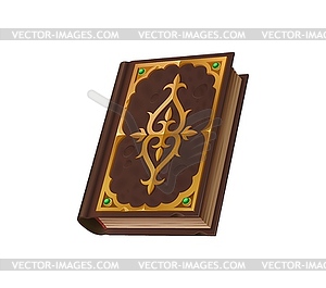 Medieval game book and magic spellbook, UI - vector clipart