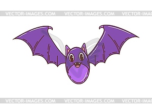 Cartoon retro groovy bat for Halloween holiday - vector image