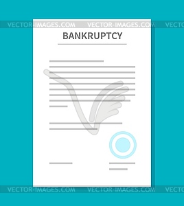 Bankruptcy attorney or lawyer, legal document - vector clipart