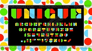Module block font, modern abstract abc typeface - vector clipart