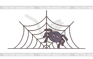 Cartoon retro groovy Halloween spider character - vector image