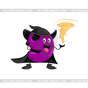 Cartoon number nine Halloween wizard character - vector image