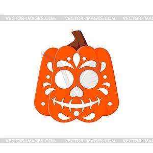 Day of Dead, Halloween mexican pumpkin carving - vector clipart