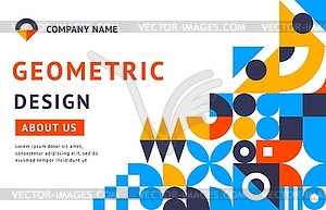 Landing page with modern geometric elements - vector clipart