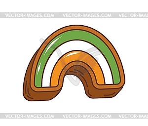 Cartoon groovy Irish rainbow cookie holiday pastry - vector clipart